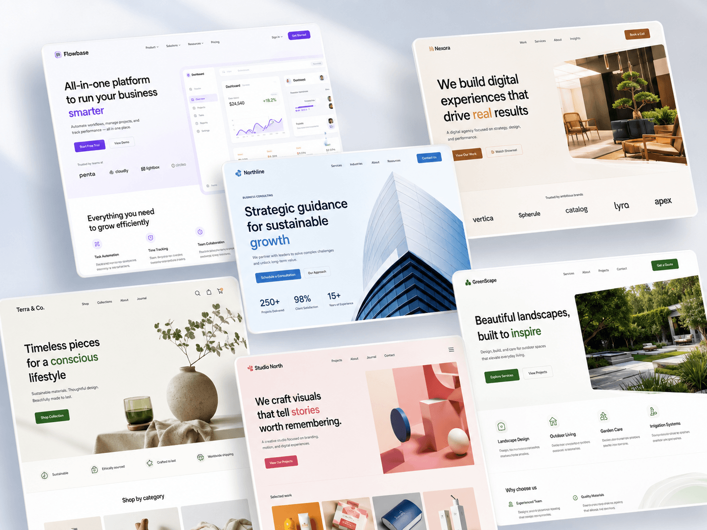 A selection of websites designed and built by The Leads Hub