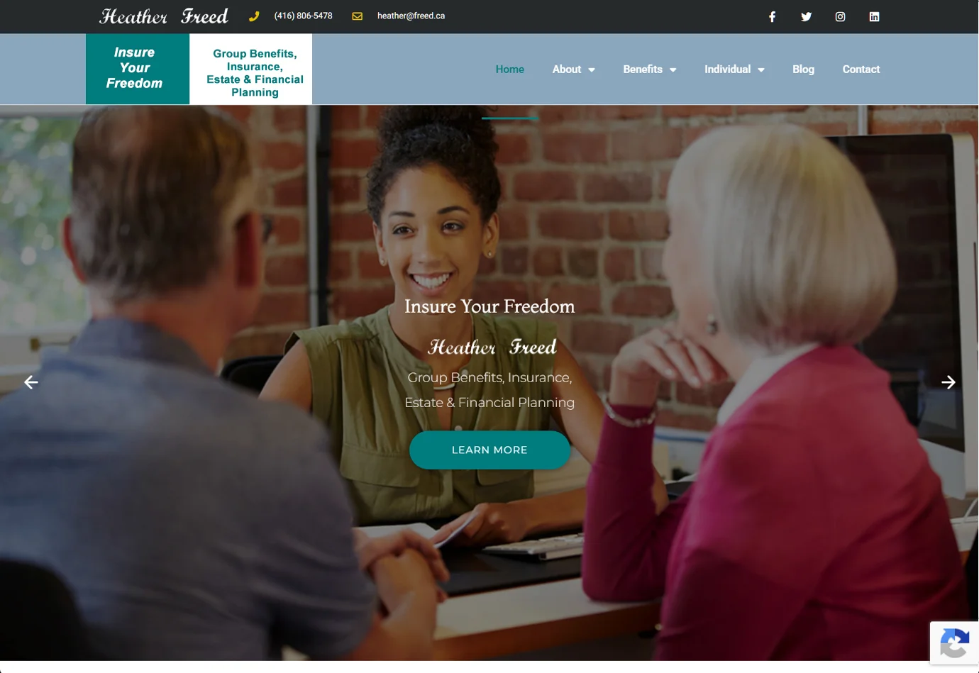 Heather Freed, Insure Your Freedom website