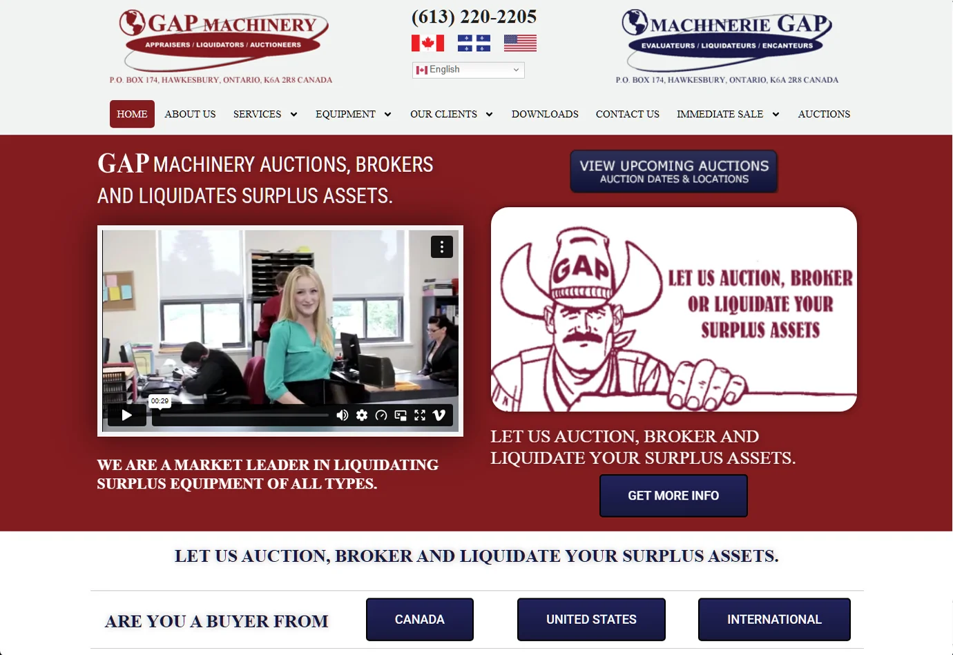 GAP Liquidators website