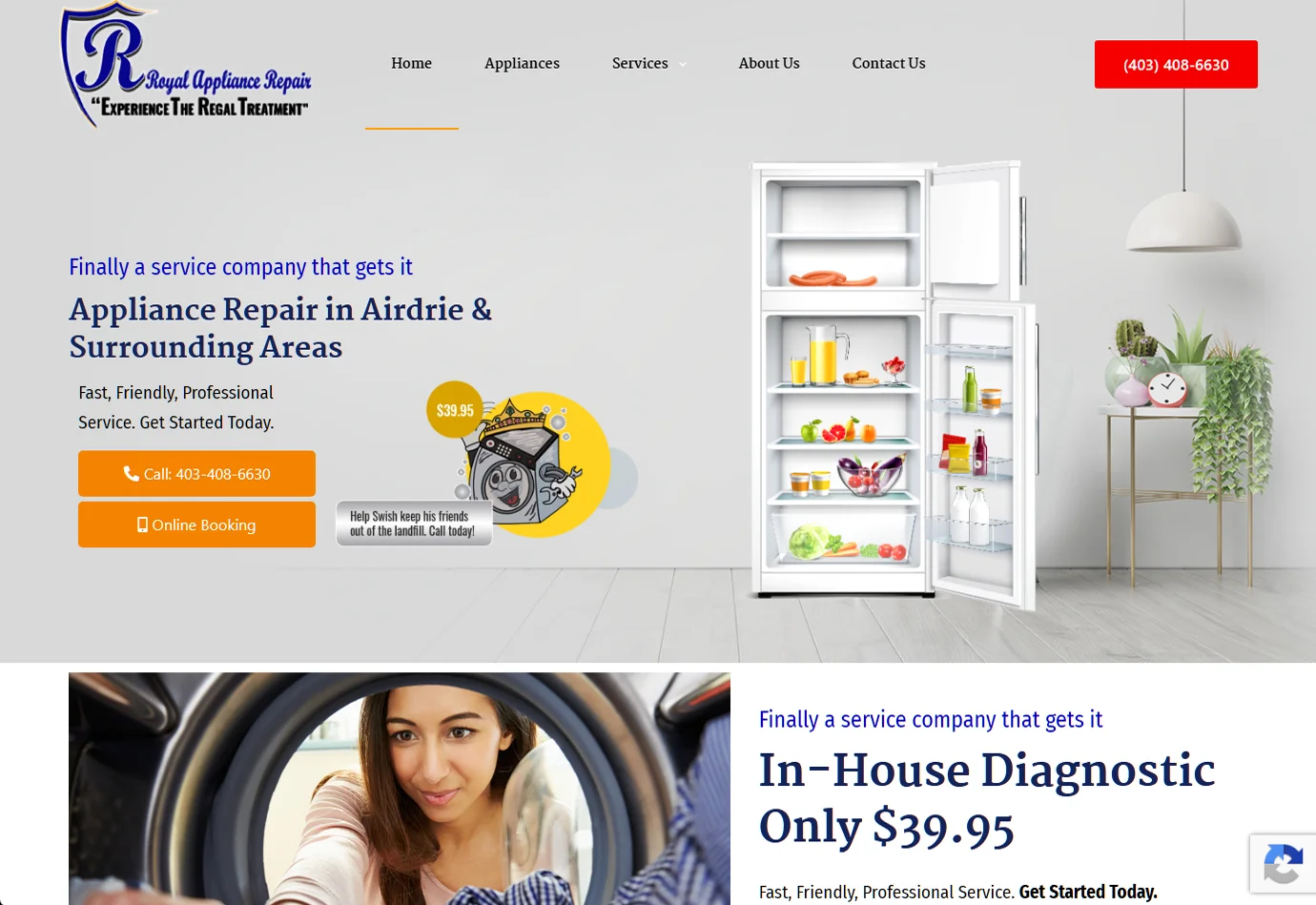 Royal Appliance Repair website